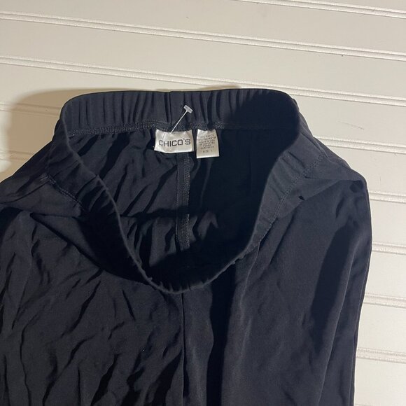 Womens Chicos Black Wide-Leg Stretch Pants Elastic Waist Comfortable Wear Size S - Picture 5 of 12